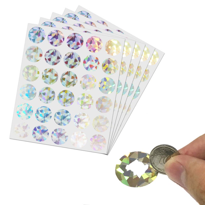 ScratchStix 150 Pack, 1" Holographic Shiny Scratch Off Stickers Labels - Round - Image 1